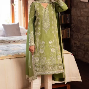 3 Piece - Unstitched Embroidered Lawn Fabric With Embroidered Lawn Dupatta M312