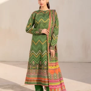 3-Piece Unstitched Digital Printed Lawn Suit M402