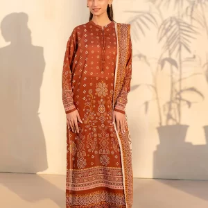 3-Piece Unstitched Digital Printed Lawn Suit M406