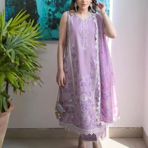 3 Piece – Unstitched Embroidered Lawn M449