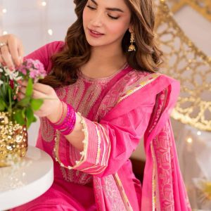 3 Piece – Unstitched Embroidered Lawn M446