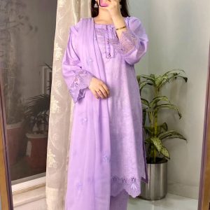 3 Piece – Unstitched Embroidered Lawn S463