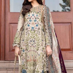 3 Piece – Unstitched Embroidered Lawn M460